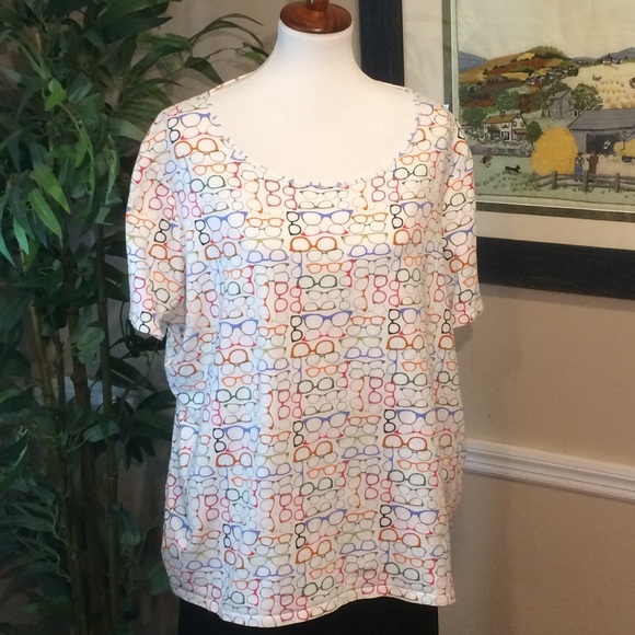 Talbots Tops - Talbots Soft & Colorful Eye Glasses Tee